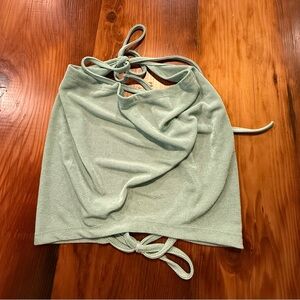 Sheer Mint Green Women's Tie Top